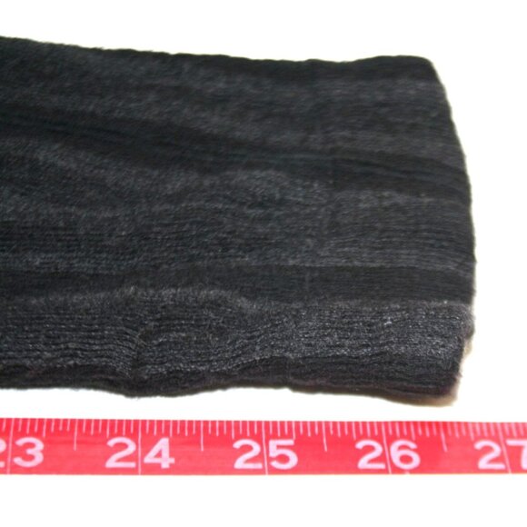 Su-Zen Wool Blend Cardigan Sweater Women L Black Gray Stripe Made in USA Artisan - Picture 9 of 9